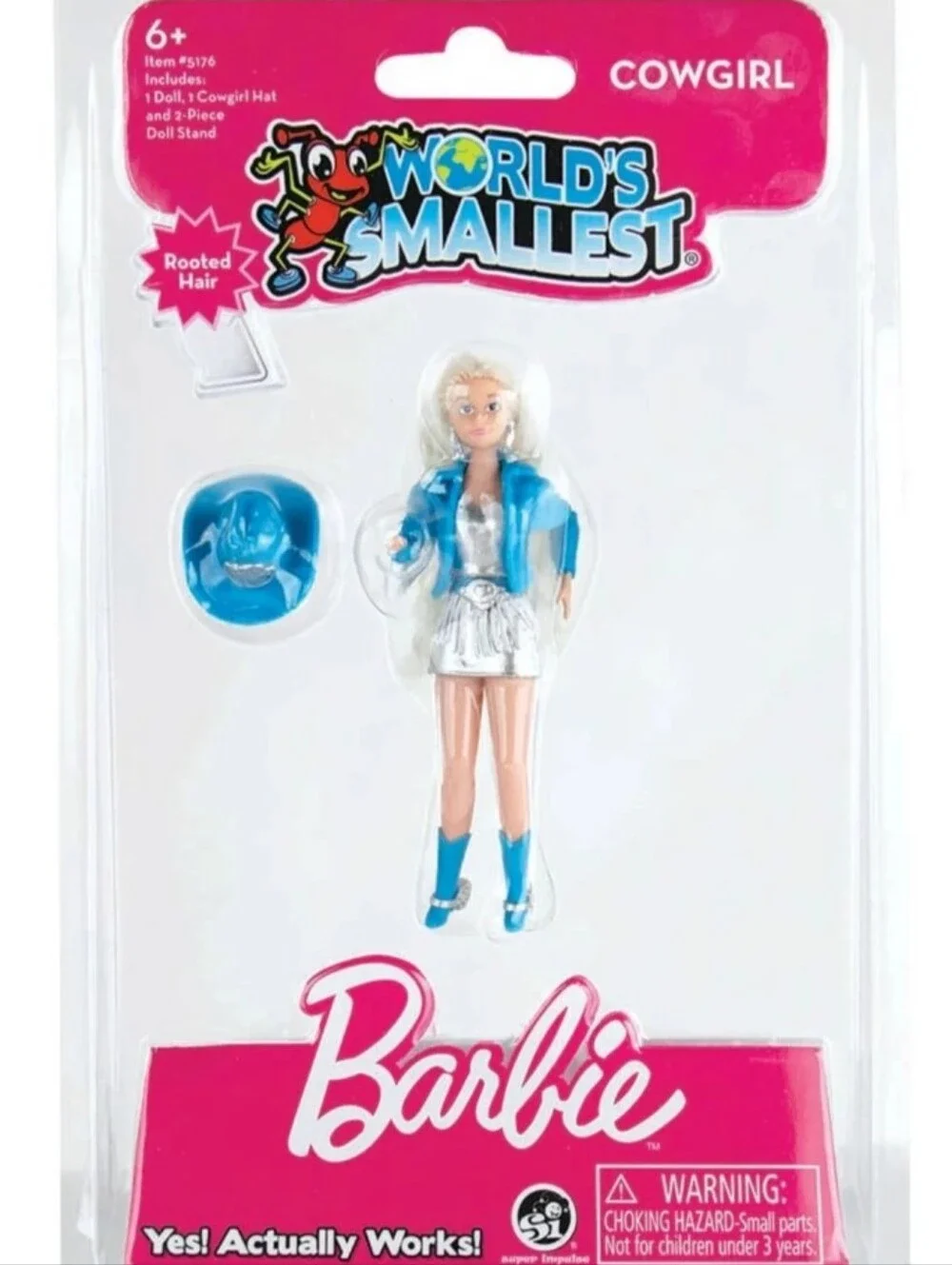 Barbie Cowgirl Mini Doll in Pink & Blue Packaging